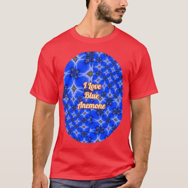 T-shirt Motif d'anémone du Jardin bleu (Devant)
