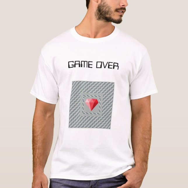 T-shirt Motif dansant Illusion d'optique Rubis  (Devant)
