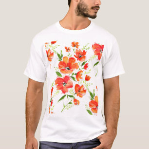 T-shirt Motif d'aquarelle pour pâtés orange doux