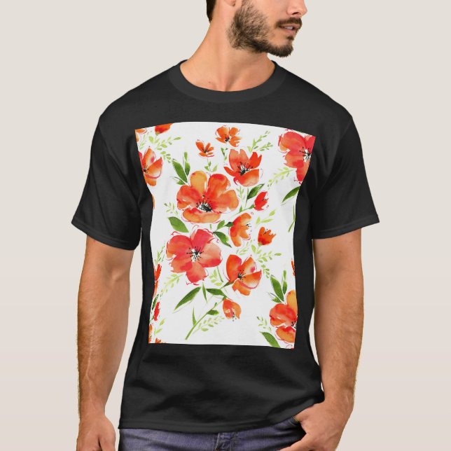 T-shirt Motif d'aquarelle pour pâtés orange doux (Devant)