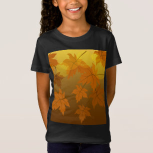 T-Shirt Motif d'automne avec feuilles d'érable en chute et