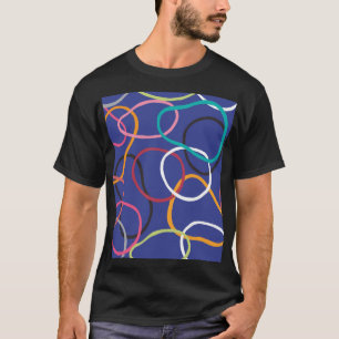 T-shirt Motif de bandes Cercles Abstraits vintages