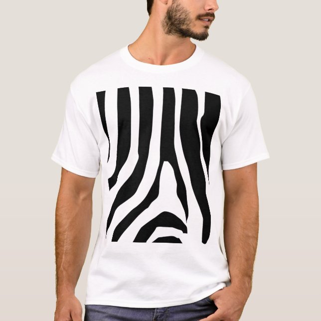 T-shirt Motif de bandes d'impression Zebra (Devant)