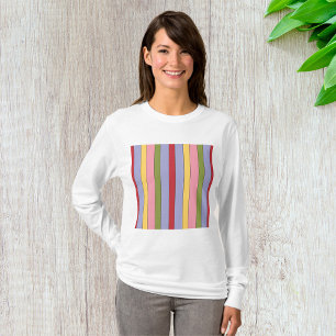 T-shirt Motif de bandes verticales colorées