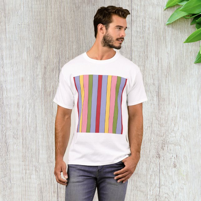 T-shirt Motif de bandes verticales colorées (Créateur téléchargé)
