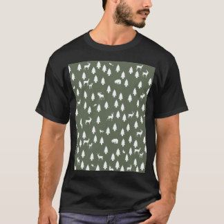 T-shirt Motif de bois vert