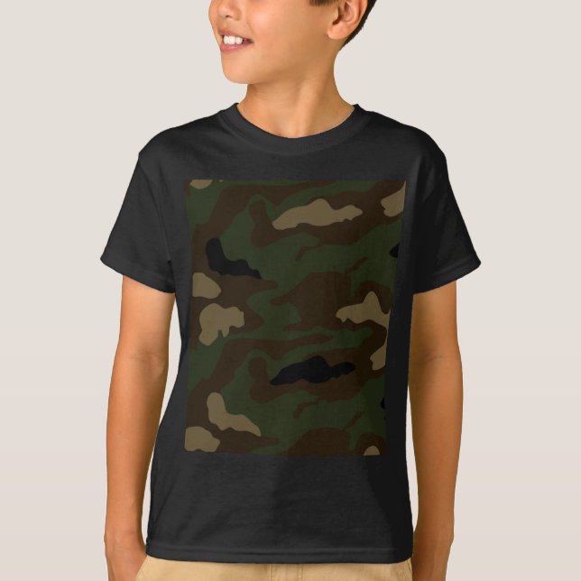 T-shirt motif de camouflage militaire (Devant)