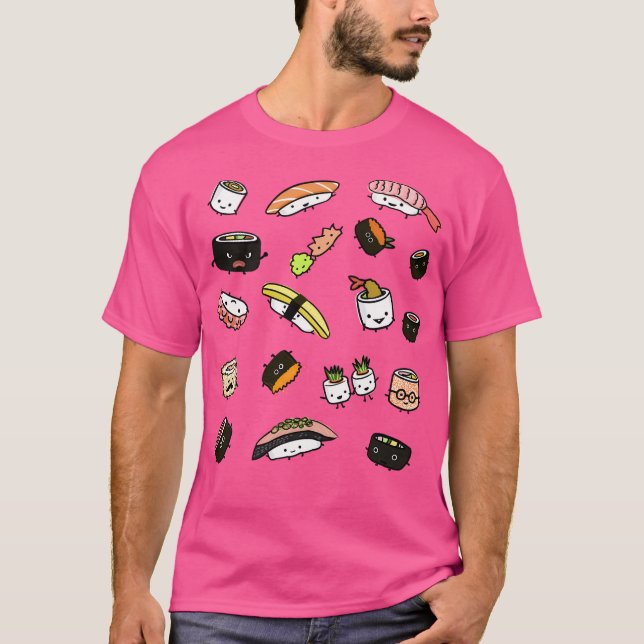 T-shirt Motif de caractères sushis mignons (Devant)
