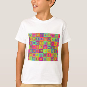 T-shirt Motif de carrés géométriques colorés