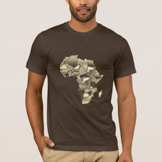 T-shirt Motif de carte africaine en or