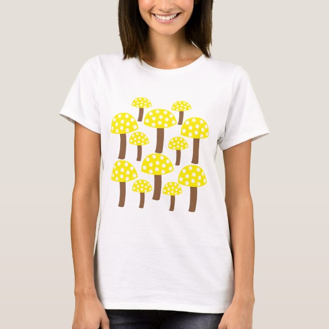 T-shirt Motif de champignons jaunes (Devant)