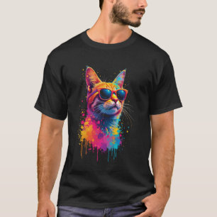 T-shirt Motif de chat coloré