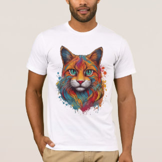 T-shirt motif de chat coloré