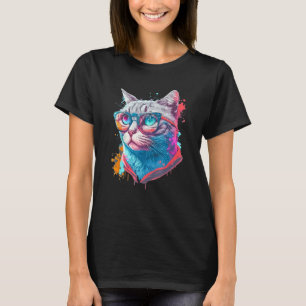 T-shirt Motif de chat mignon Chat Graphisme coloré