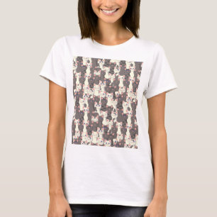 T-shirt Motif de chats blancs et gris