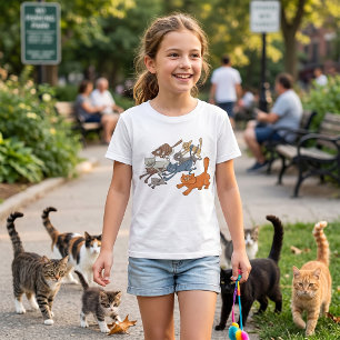 T-shirt Motif de chats courant Chats fantaisistes