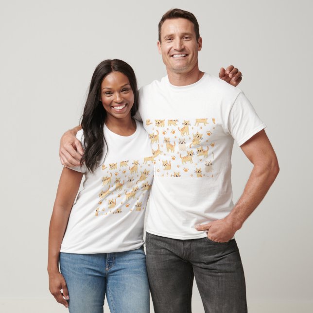 T-shirt Motif de Chats Enjoués (Unisexe)