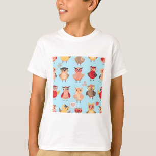 T-shirt motif de chouette caricature