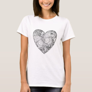 T-shirt Motif de coeur de papillon