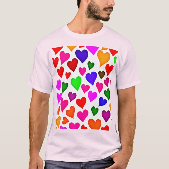 T-shirt Motif de cœur multicolore vibrant (Devant)