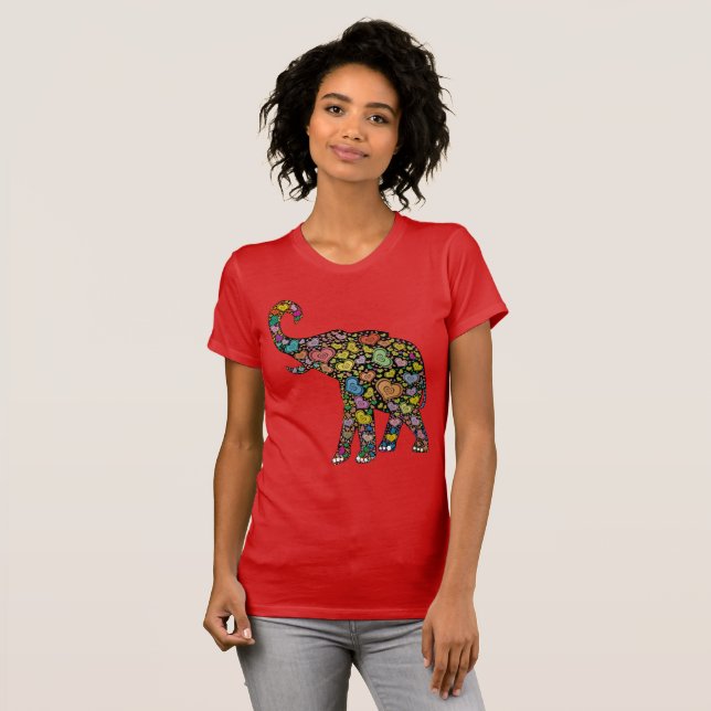 T-shirt Motif de coeurs d'éléphant (Devant entier)