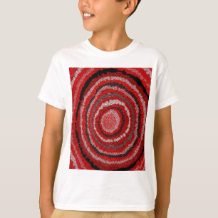 T-shirt Motif de concepteur circulaire rouge