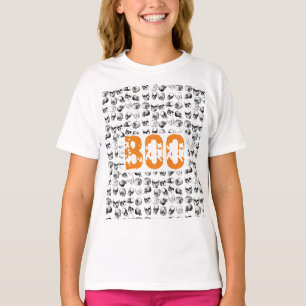 T-shirt Motif de crâne Éffrayant Orange Boo Halloween