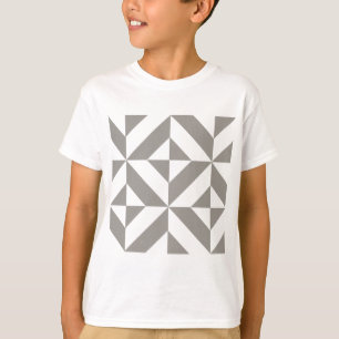 T-shirt Motif de cube géométrique gris argenté