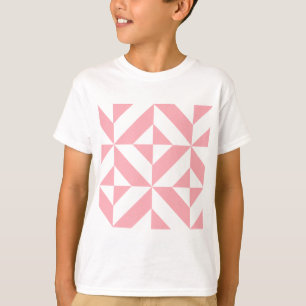 T-shirt Motif de cube géométrique Melon rose