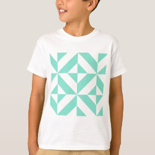 T-shirt Motif de cube géométrique vert Seafoam