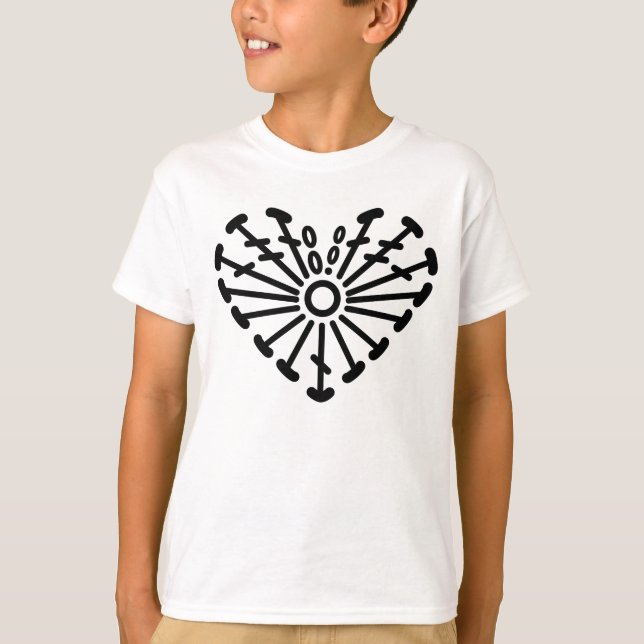 T-shirt Motif de diagramme de crochet de coeur (Devant)