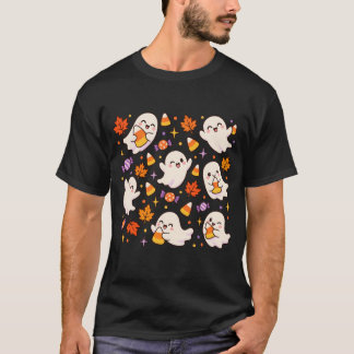 T-shirt Motif de fantôme de maïs sucré mignon effrayant