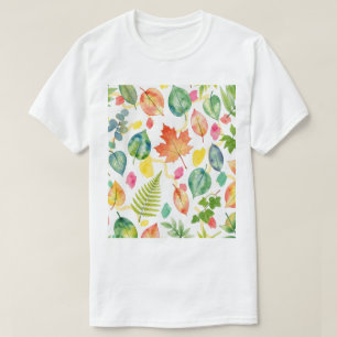 T-shirt Motif de feuille d'automne coloré