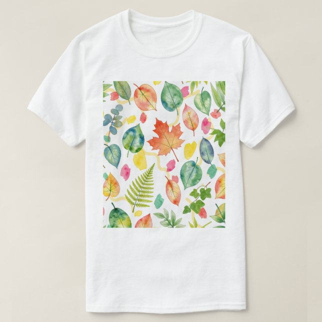 T-shirt Motif de feuille d'automne coloré (Design devant)