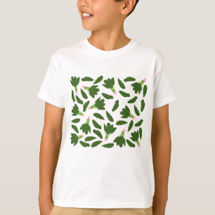 T-shirt Motif de feuilles d'épinard vert