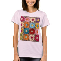 Motif de fleur au crochet coloré – Granny fait mai