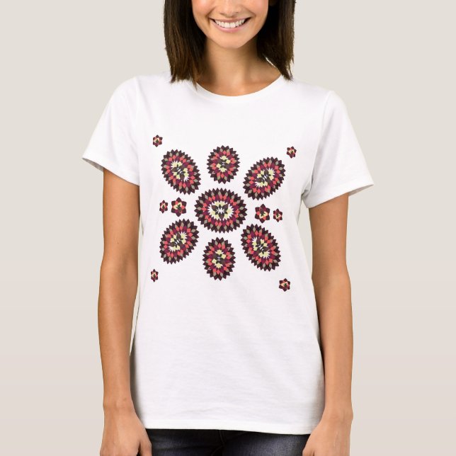 T-shirt Motif de fleurs Mandala (Devant)