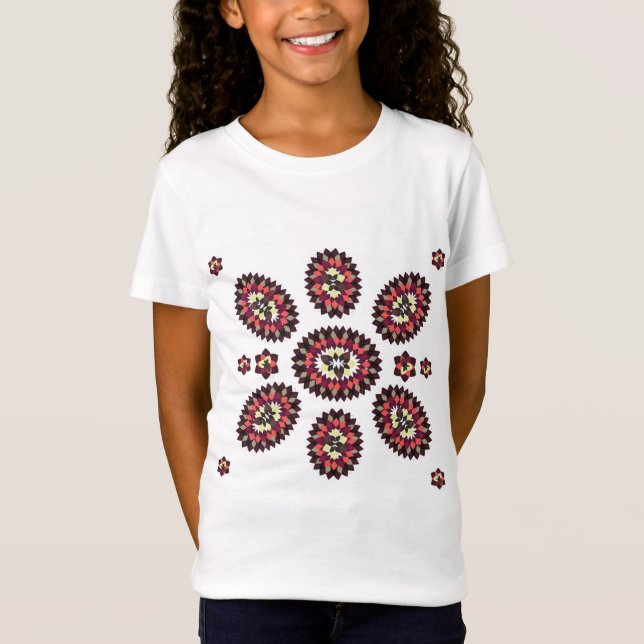 T-Shirt Motif de fleurs Mandala (Devant)
