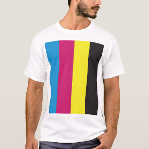 T-shirt motif de fond à rayures cmyk graphique couleur cya