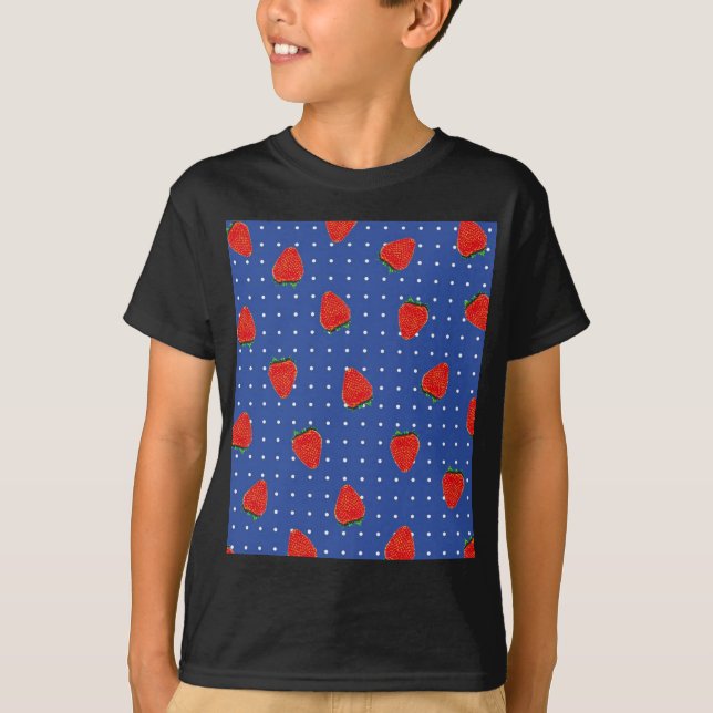 T-shirt motif de fraise avec points (Devant)