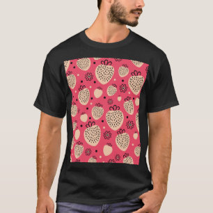 T-shirt Motif de fraise rose : design doux et homogène