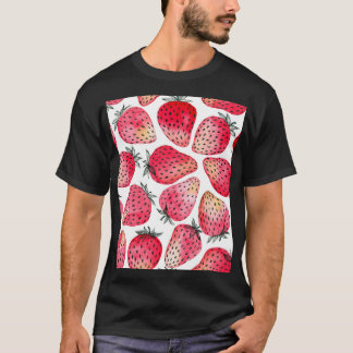 T-shirt Motif de fraises d'aquarelle.