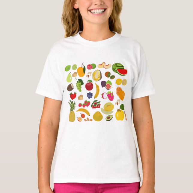 T-shirt Motif de fruits d'été coloré (Devant)