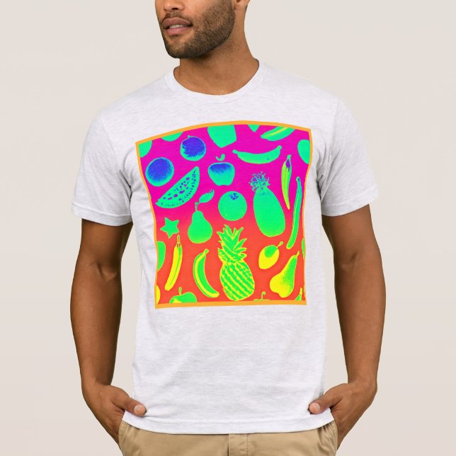 T-shirt Motif de fruits néon vibrant (Devant)