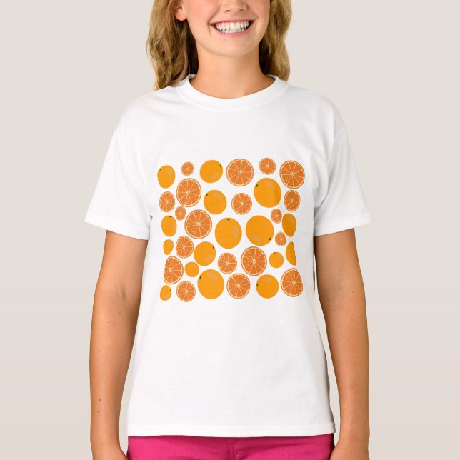 T-shirt Motif de fruits orange (Devant)