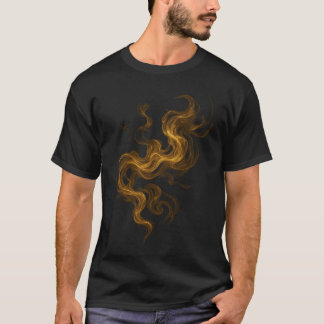 T-shirt motif de fumée dorée