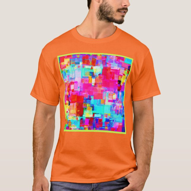 T-shirt Motif de géométrie Abstrait coloré (Devant)