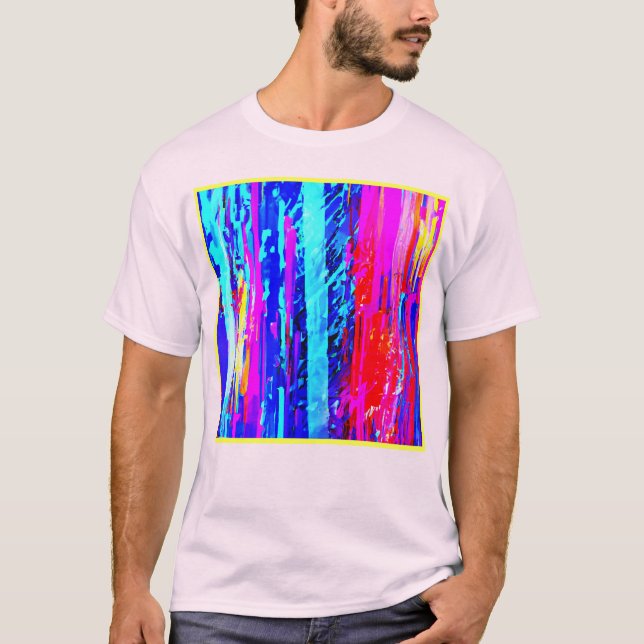 T-shirt Motif de gravure de couleur (Devant)