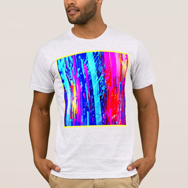 T-shirt Motif de gravure de couleur (Devant)
