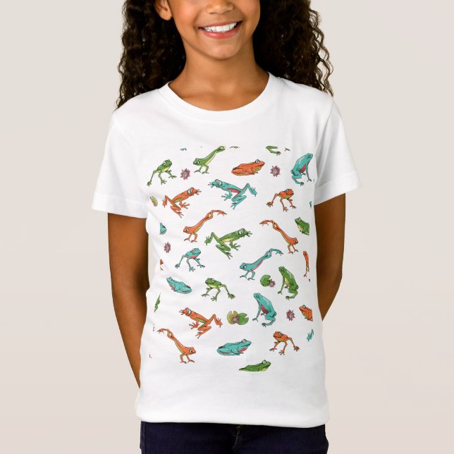 T-Shirt Motif de grenouille coloré (Devant)